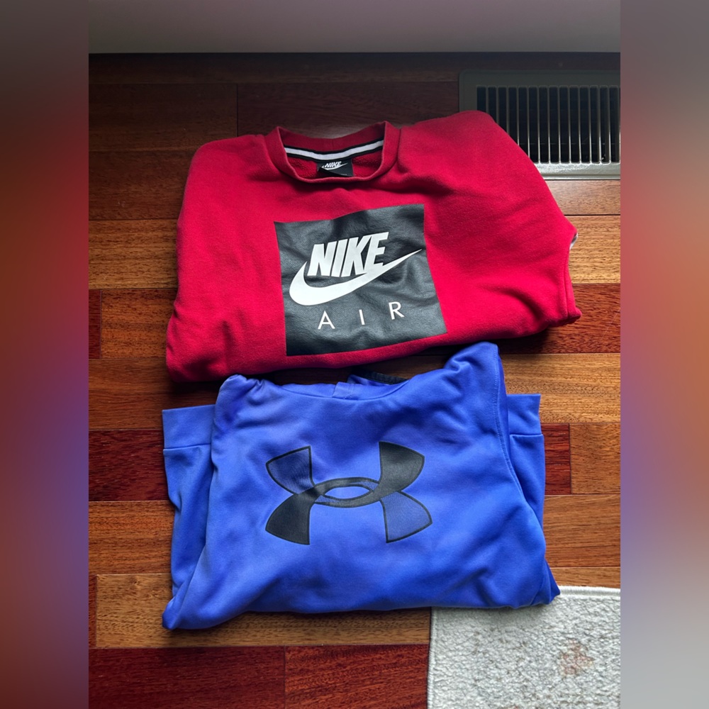 Under Armour Hoodie and Nike Crew Sweatshirt